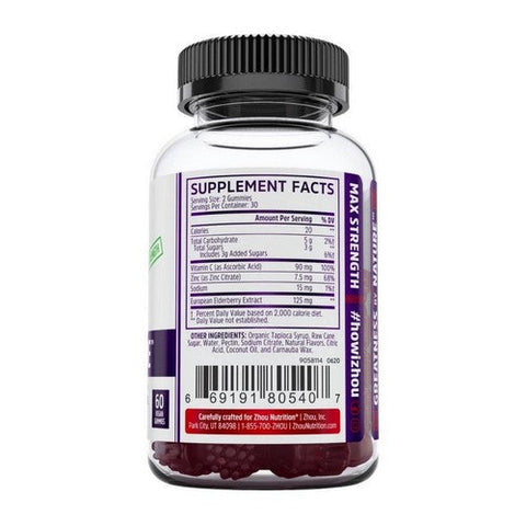 Zhou Nutrition, Elder-Mune, 60 Vegan Gummines Zhou Nutrition