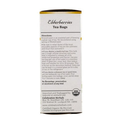 Celebration Herbals, Organic Elderberries Tea, 24 Bags Celebration Herbals