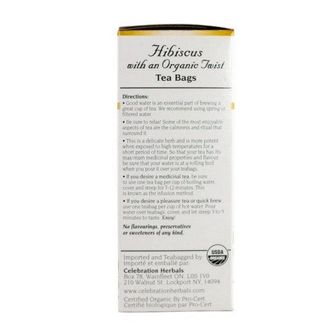 Celebration Herbals, Organic Twist Hibiscus Tea, 24 Bags Celebration Herbals