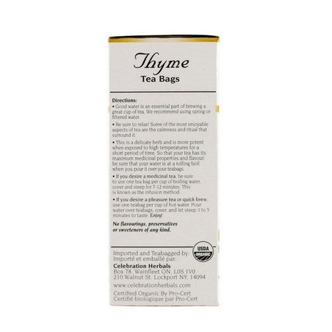 Celebration Herbals, Organic Thyme Leaf Tea, 24 Bags Celebration Herbals