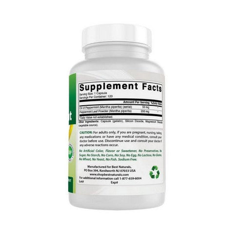 Best Naturals, Oil Of Peppermint, 250 mg, 120 Caps Best Naturals
