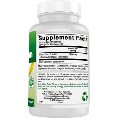Best Naturals, Mastic Gum, 500 mg, 60 Caps Best Naturals