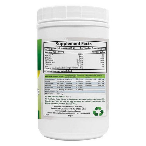 Best Naturals, Moringa Powder, 10,000 mg, 1 lb Best Naturals