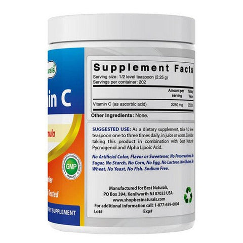 Best Naturals, Vitamin C Powder with Ascorbic Acid, 1 lb Best Naturals