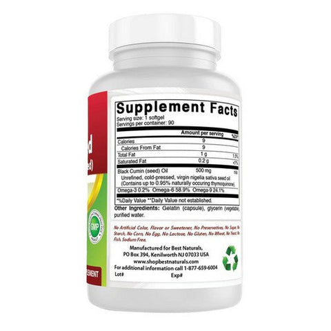 Best Naturals, Black Seed Oil, 90 Softgels Best Naturals