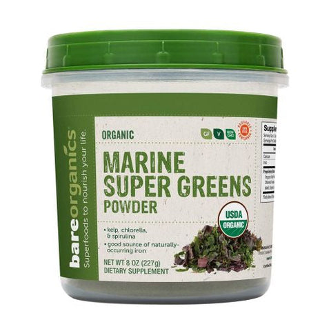 Bare Organics, Marine Super Greens Blend, 8 Oz Bare Organics