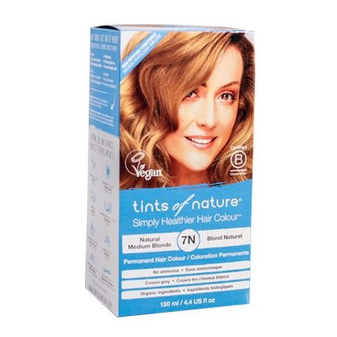 Tints of Nature, Permanent Hair Color, 7N Natural Medium Blonde 4.4 Oz Tints of Nature