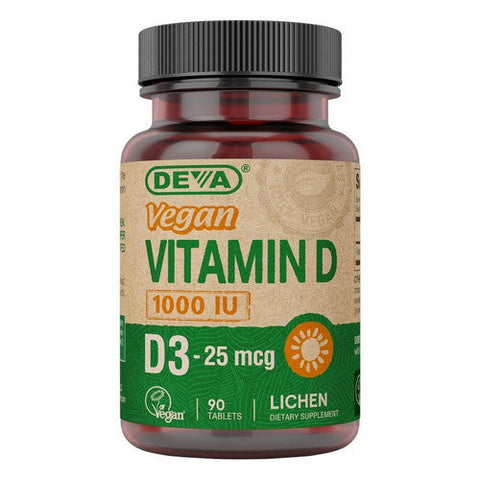 Deva Nutrition, Vegan Vitamin D3, 1000 IU, 90 Veg Tabs Deva Nutrition