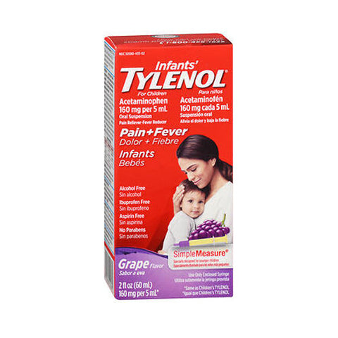 Tylenol, Infants' Pain + Fever Acetaminophen Oral Suspension Grape, 160 Mg, 2 Oz Tylenol