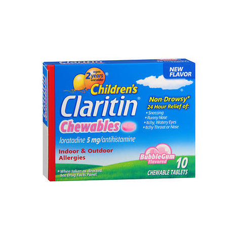 Claritin, Children's 24 Hour Allergy Chewable Tablets Bubble Gum Flavored, 10 Tabs Claritin