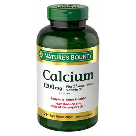 Nature's Bounty, Nature's Bounty Calcium 1200 mg Plus Vitamin D3 Mineral Supplement Softgels, 220 Softgels Nature's Bounty