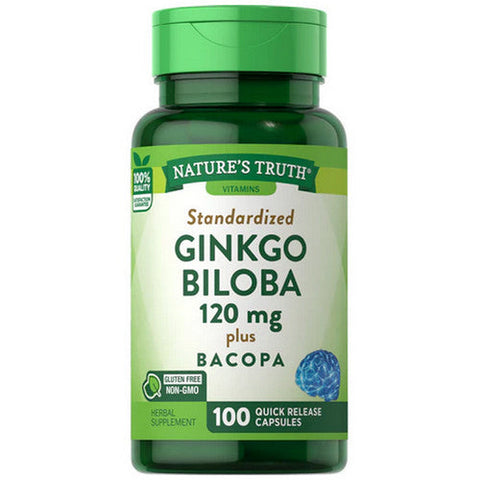 Nature's Truth, Standardized Ginkgo Biloba Plus Bacopa, 120 Mg, 100 Caps Nature's Truth