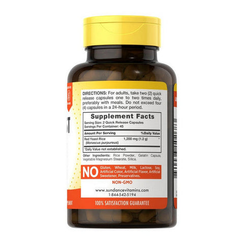 Sundance, Red Yeast Rice, 1200 Mg, 90 Caps Sundance