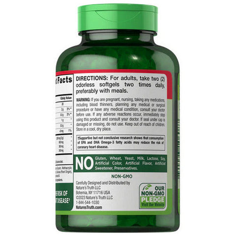 Nature's Truth, Fish Oil Softgels Odorless Natural Lemon, 2000 Mg, 110 Caps Nature's Truth