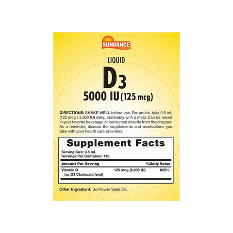 Sundance, Vitamin D3 Liquid, 125 Mcg, 2 Oz Sundance