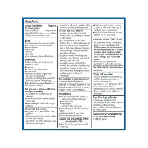 Flonase, Children'S 24 Hour Allergy Relief Fluticasone Furoate Sensimist Nasal Spray, 27.5 Mg, 0.20 Oz Flonase