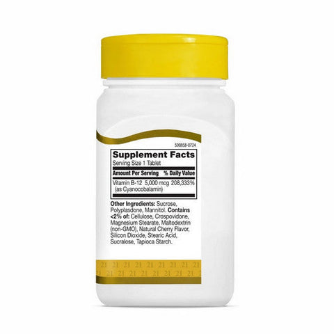 21st Century, Vitamin B-12 Cherry, 5000 Mcg, 110 Tabs