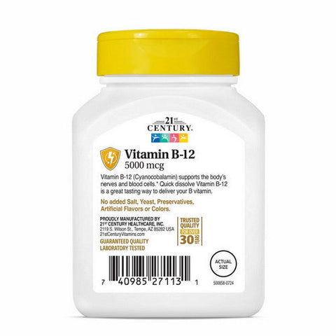 21st Century, Vitamin B-12 Cherry, 5000 Mcg, 110 Tabs