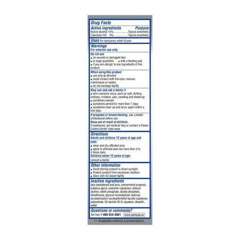 Salonpas, Lidocaine 4% Plus Pain Relieving Cream, 3 Oz Salonpas