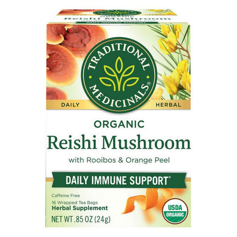 Traditional Medicinals, Organic Reishi Mushroom With Rooibos And Orange Peel Tea, 16 Bags Traditional Medicinals