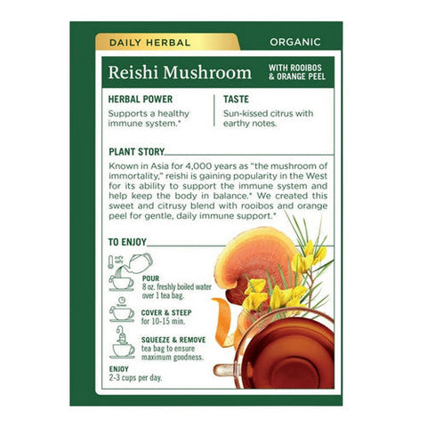 Traditional Medicinals, Organic Reishi Mushroom With Rooibos And Orange Peel Tea, 16 Bags Traditional Medicinals