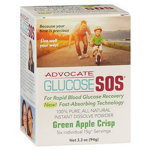 Advocate, Glucose SOS Instant Dissolve Powder, Green Apple Crisp 3.3 Oz Advocate