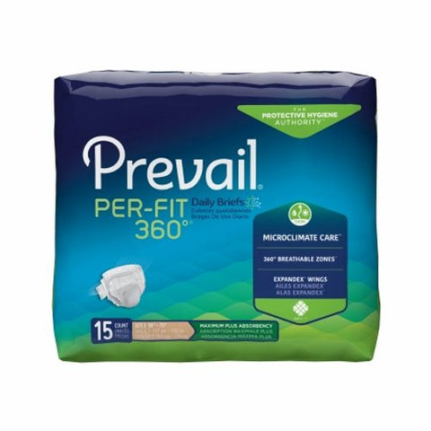 First Quality, Unisex Adult Incontinence Brief Per-Fit 360Â° Size 3 Disposable Heavy Absorbency, Count of 15 First Quality