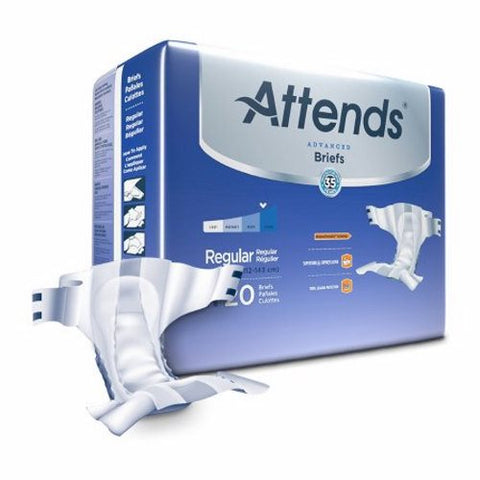 Attends, Unisex Adult Incontinence Brief Advanced Regular Disposable Heavy Absorbency, Case Of 4 Attends
