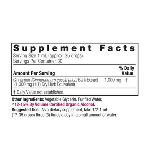 Nature's Answer, Cinnamon Bark Extract Low Alcohol, 1 Oz Nature's Answer