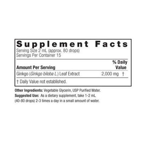 Nature's Answer, Ginkgo Leaf Fluid Extract Alcohol-Free, 2000 Mg, 2 Oz Nature's Answer