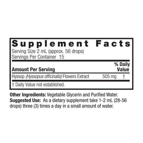 Nature's Answer, Hyssop Flower Extract Alcohol-Free, 2000 Mg, 1 Oz Nature's Answer
