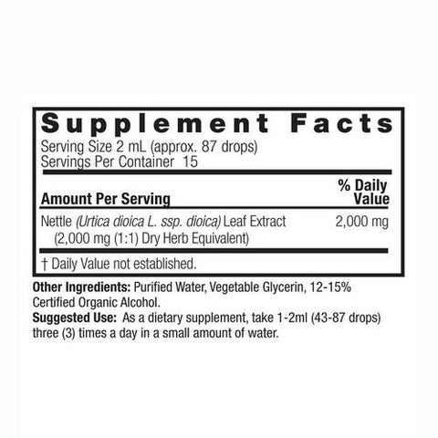 Nature's Answer, Nettle Leaf Low Alcohol, 2000 Mg, 1 Oz Nature's Answer