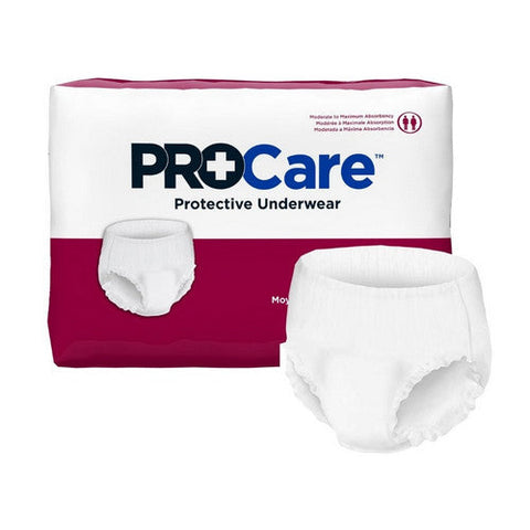 First Quality, Unisex Adult Absorbent Underwear ProCare Pull On with Tear Away Seams Medium Disposable Moderate Abs, Case Of 4 First Quality