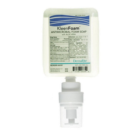 DermaRite, Antimicrobial Soap Kleenfoam Foaming 1,000 mL Dispenser Refill Bottle Unscented, 1000 Ml DermaRite