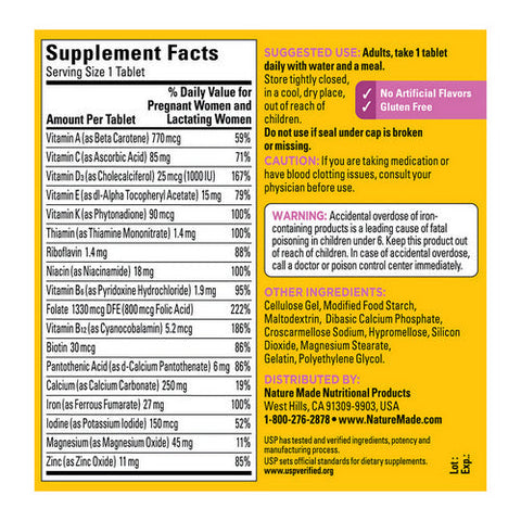 Nature Made, Prenatal Folic Acid, 250 Tabs Nature Made