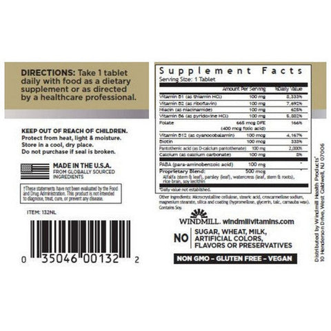 Windmill Health, Vitamin B Complex Super, 60 Tabs Windmill Health