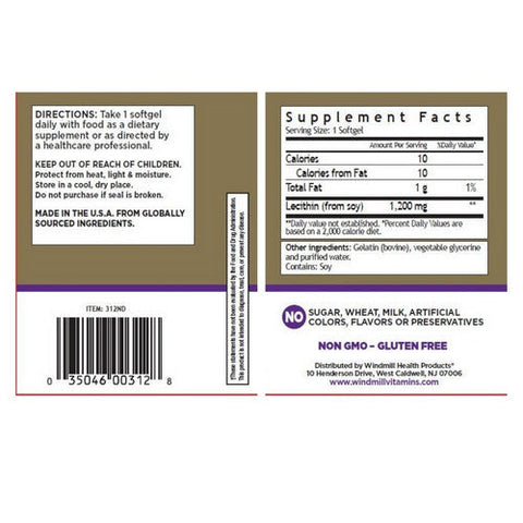 Windmill Health, Lecithin 19 Grains, 90 Softgels Windmill Health