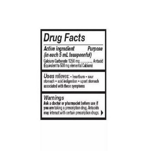 Quality Value, Calcium Carbonate Oral Suspension, 1250 Mg, 16 Oz Quality Value