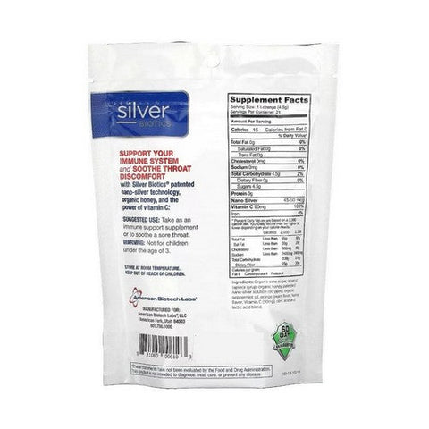 Silver Biotics (American Biotech Labs), Silver Lozenges With Vitamin C Orange Splash, 21 Lozenges Silver Biotics (American Biotech Labs)