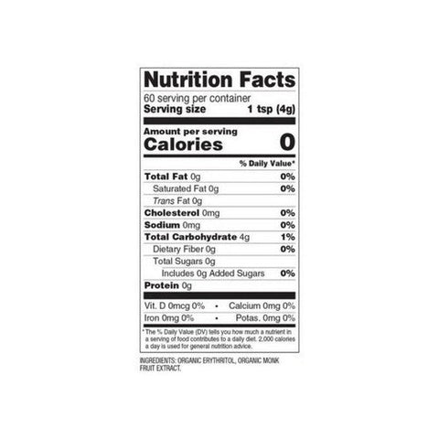 Sweetleaf Stevia, Monk Fruit Organic Sweetener Granular, 8.47 Oz Sweetleaf Stevia
