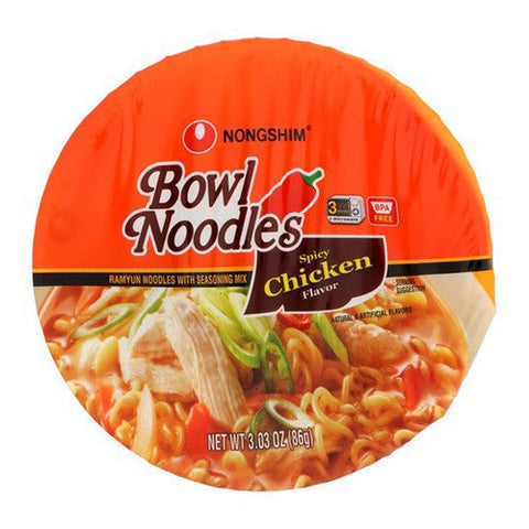 Nongshim, Spicy Chicken Bowl Noodle Soup, 3.03 Oz(Case Of 12) Nongshim