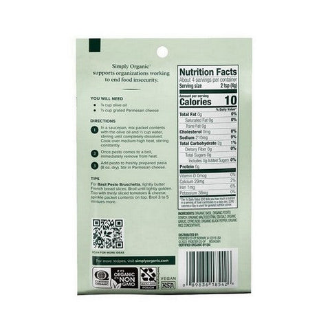 Simply Organic, Organic Sweet Basil Pesto Seasoning Mix, 0.53 Oz(Case Of 12) Simply Organic