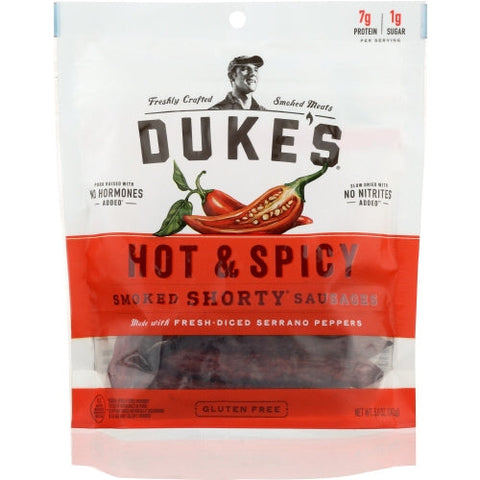 Dukes, Sausage Smkd Shrty Hot S, 5 Oz(Case Of 8) Dukes