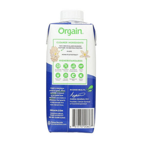 Orgain, Vanilla Bean Protein Shake, 11 Oz(Case Of 12) Orgain