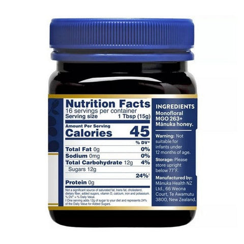 Manuka Health, Raw Umf 10+ Mgo 263 Plus Manuka Honey, 8.8 Oz Manuka Health