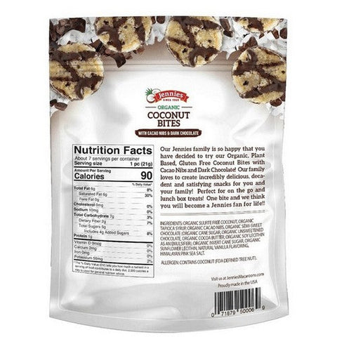 Jennies, Macaroon Bite Cacao Nib, 5.25 Oz(Case Of 6) Jennies