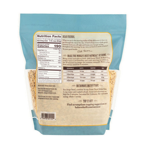 Bobs Red Mill, Extra Thick Oats Rolled, 32 Oz(Case Of 4) Bobs Red Mill