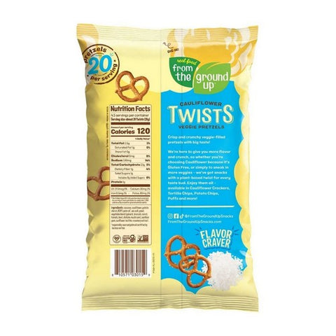 From The Ground Up, Cauliflower Pretzel Twists, 4.5 Oz(Case Of 12) From The Ground Up