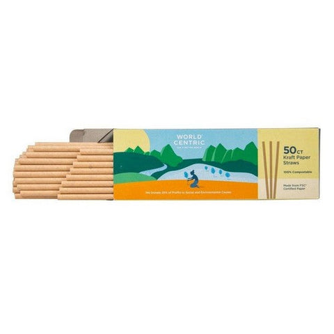 World Centric, Straws Paper Compostable, 50 Count(Case Of 24) World Centric