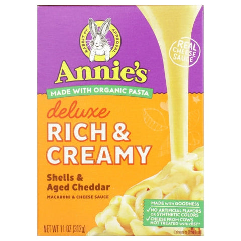 Annie's Homegrown, Deluxe Rich And Creamy Shells And Aged Cheddar, 11 Oz(Case Of 12) Annie's Homegrown